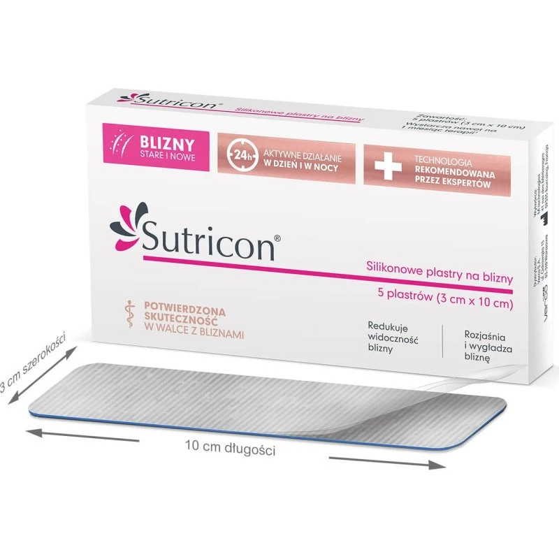 Sutricon Silikonpflaster für Narben, 3 cm x 10 cm, 5 Stück