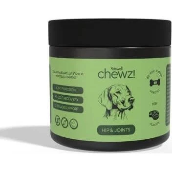 Petswell Hip & Joints Chewz Gelenkergänzung für Hunde, 60 Kautabletten