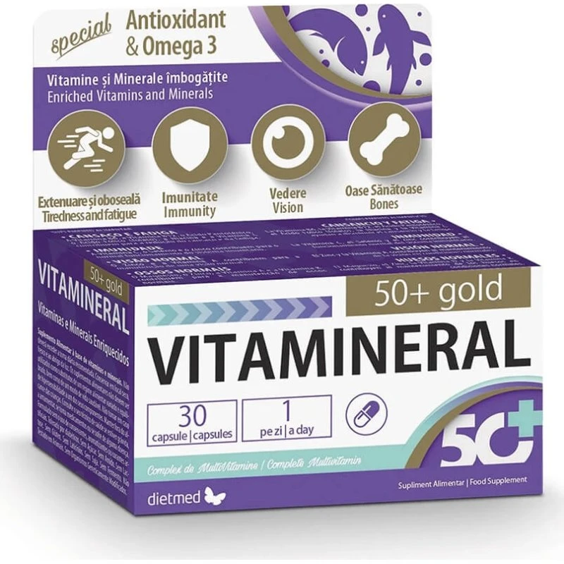 Dietmed Vitamineral 50+ Gold Vitamin- und Mineralienkomplex, 30 Kapseln