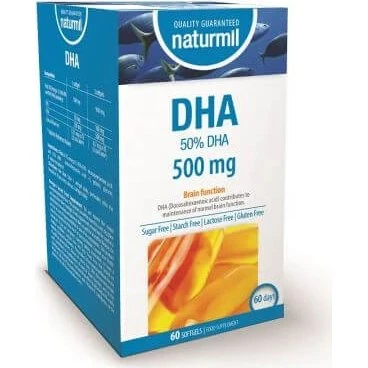 Naturmil DHA Omega-3 Fischöl 500 mg - 60 Kapseln
