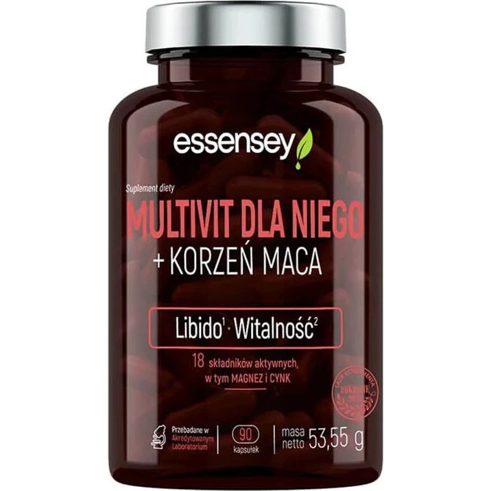 Essensey Multivit für Ihn + Maca-Wurzel, 90 Kapseln