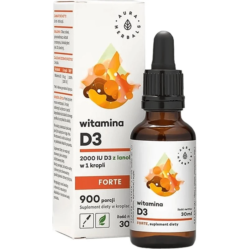 Aura Herbals Vitamin D3 Forte 2000 UI Tropfen, 30 ml