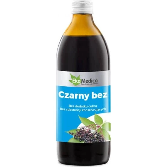 EkaMedica Schwarzer Holundersaft mit Camu-Camu Vitamin C, 500 ml