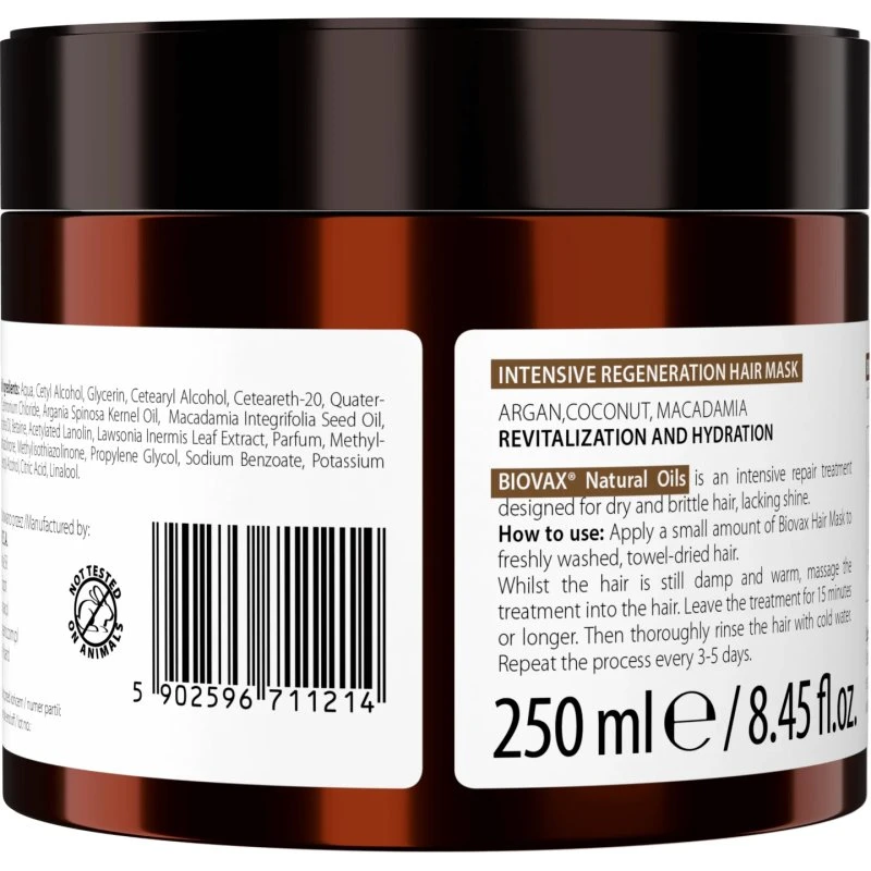 Biovax Intensiv Regenerierende Maske Argan, Macadamia & Kokos 250ml