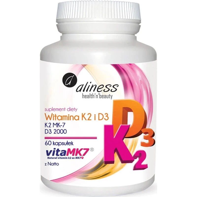 Aliness Vitamin K2 MK-7 100 µg + D3 2000 IU, 60 Kapseln