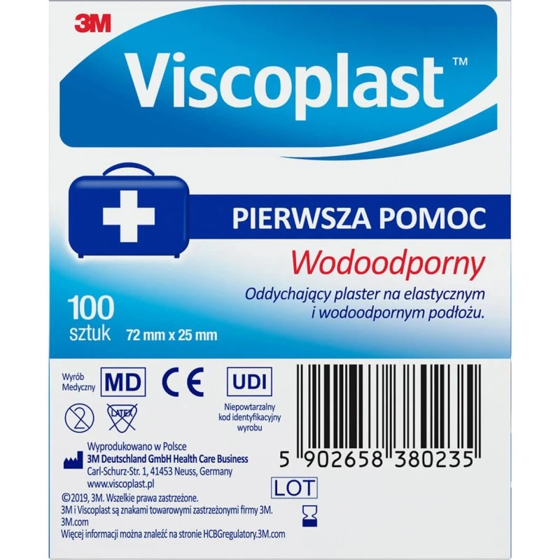 Viscoplast Waterproof Pflaster, mikroperforiert, 72x25 mm, 100 Stück