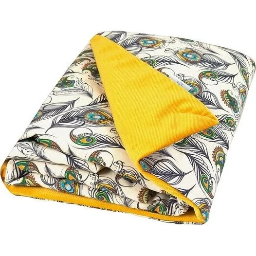 Babymatex Velvet Baumwoll-Satin-Decke, Pfauenfeder, 75x100 cm