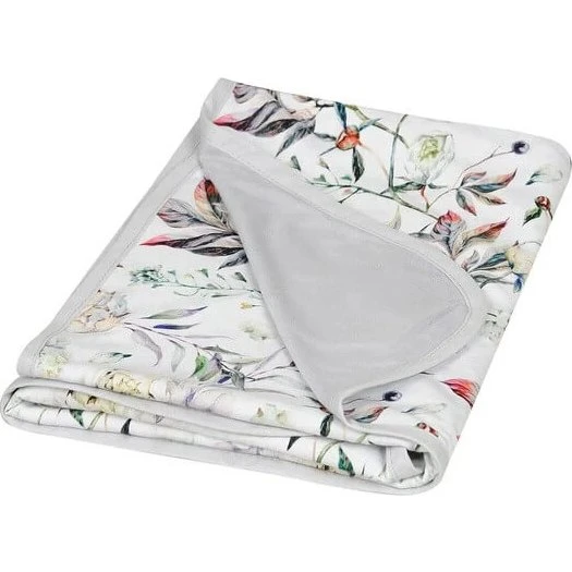 Babymatex Bambusdecke 75x100 cm, grau-blumig, doppelseitig