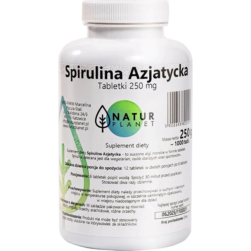 Natur Planet Spirulina, 1000 Tabletten