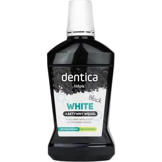 Dentica by Tołpa Black White Aufhellende Mundspülung mit Aktivkohle, 500 ml