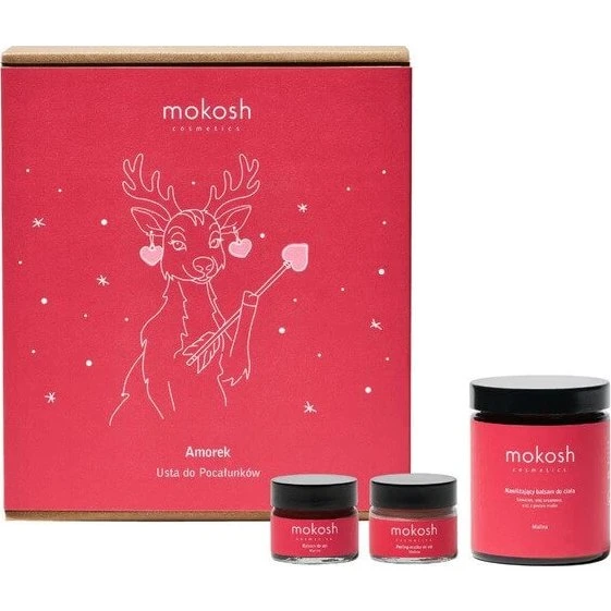 Mokosh Raspberry Cupid's Christmas Kissing Lips Set