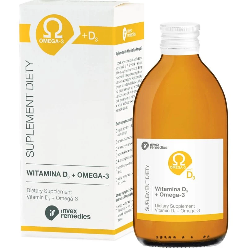 Invex Remedies Vitamin D3 + Omega-3, 300 ml