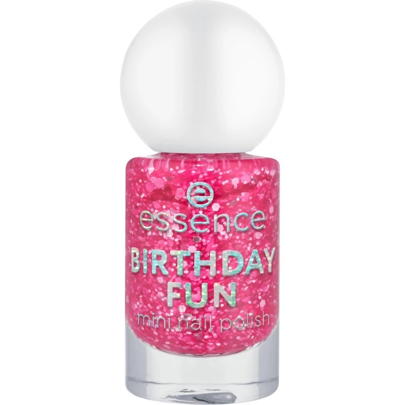 essence Birthday Fun Mini-Nagellack 05, 5 ml, Rosa Glitzer