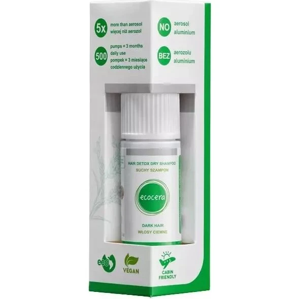 ECOCERA Detox-Trockenshampoo für dunkles Haar 15 g
