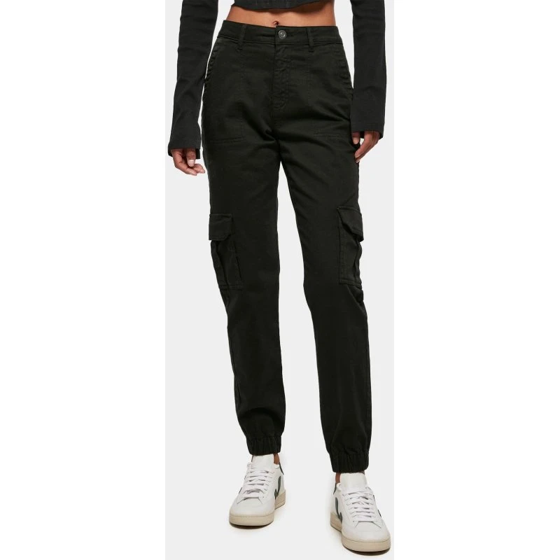 URBAN CLASSICS Damen Utility Jeans Stretch Baumwolle Schwarz