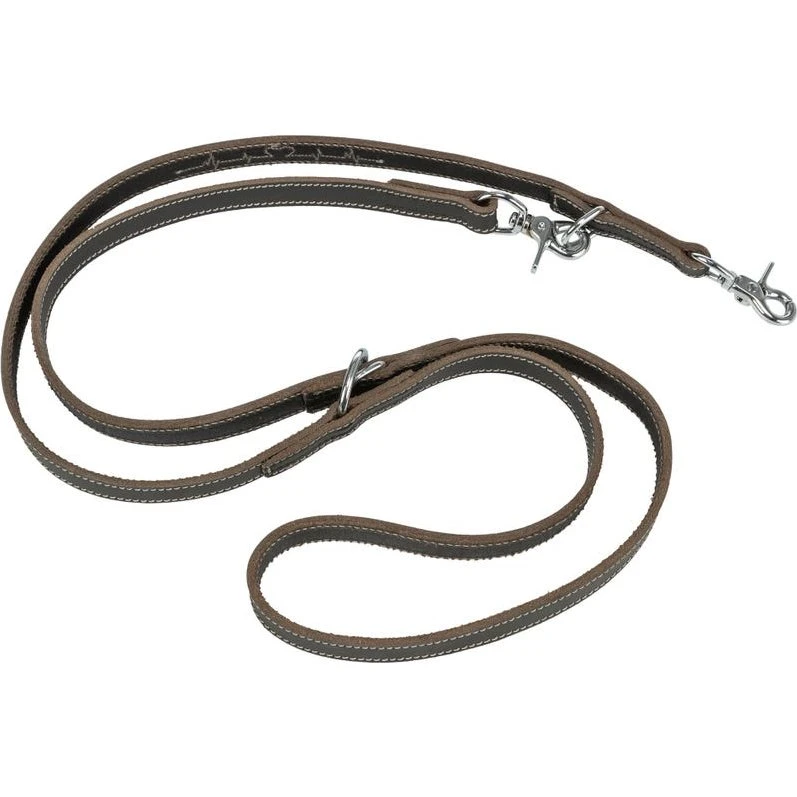 TRIXIE Rustic Fettleder-V-Leine Heartbeat schwarz L-XL 2,00 m