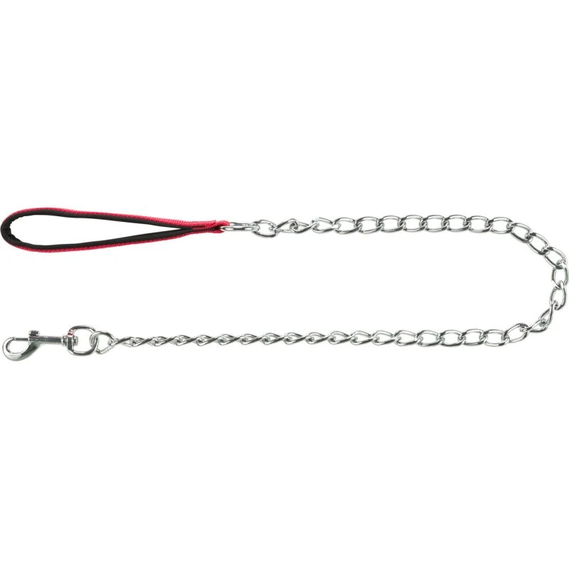TRIXIE Classic Kettenleine verchromt, rot, 1,10 m