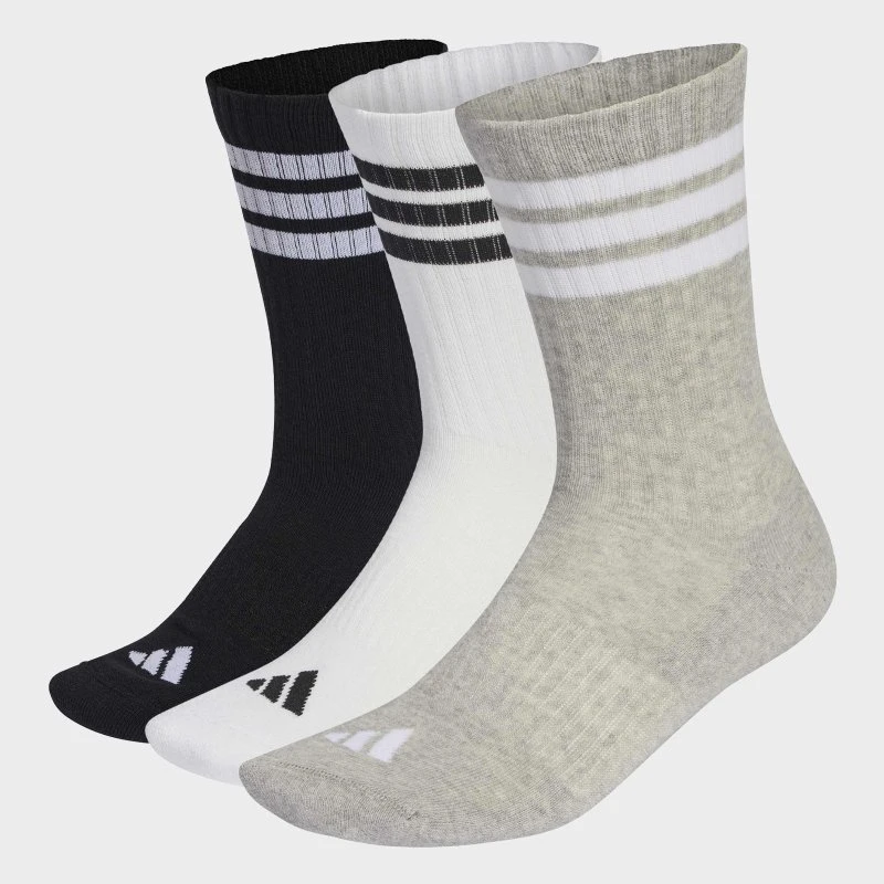 adidas 3-Stripes Cushioned Sportswear Crew Socken grau weiß (3er-Pack) XXL