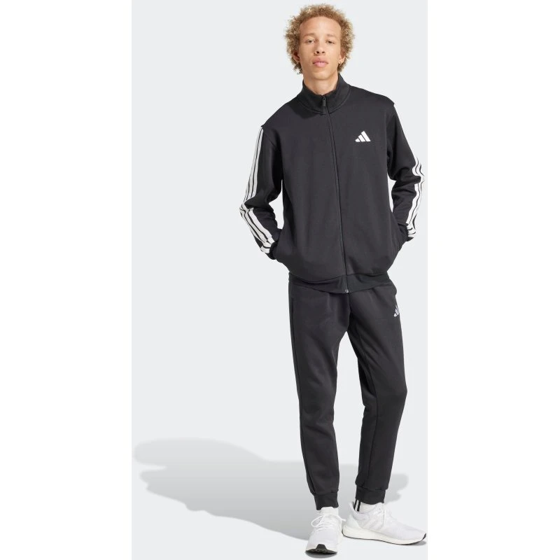 adidas Sportswear Basic 3-Stripes Fleece Trainingsanzug - Schwarz, S