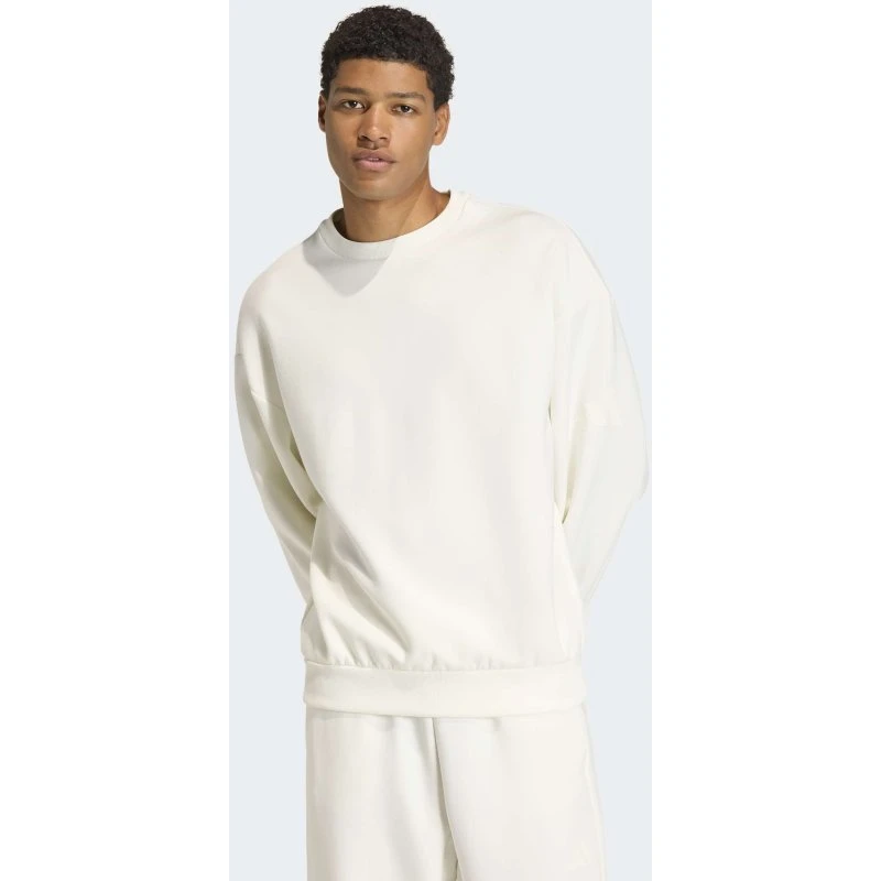 adidas Soft Lux Crew Sweatshirt - Creme - Regular Fit