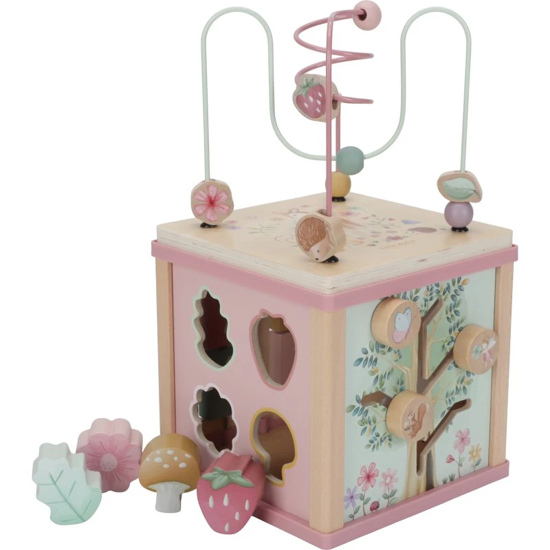 Little Dutch Holz-Aktivitätswürfel Fairy Garden rosa