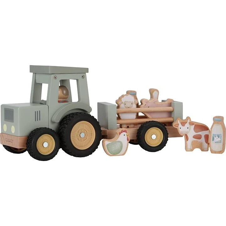 Little Dutch Traktor mit Anhänger Little Farm LD7149