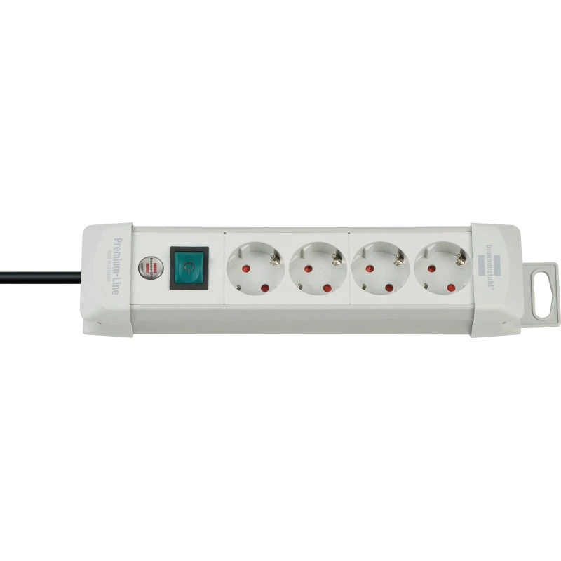Brennenstuhl Premium-Line Steckdosenleiste 4-fach, 1,8m Kabel, grau