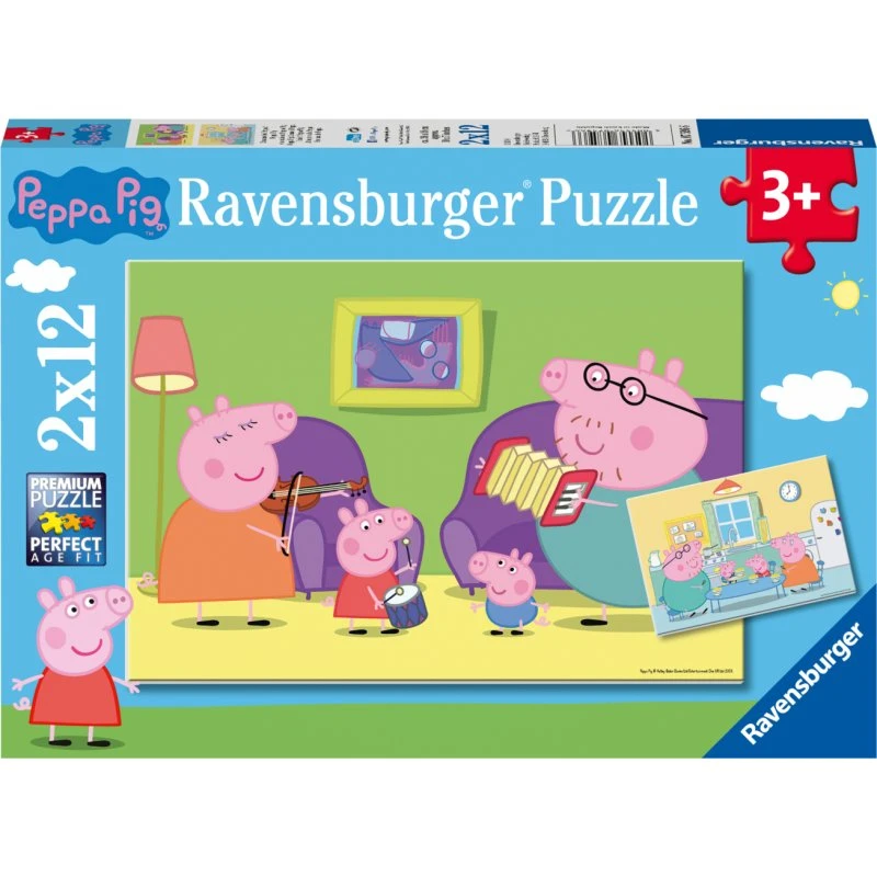 Ravensburger Peppa Wutz Puzzle Set - 2x12 Teile - Zuhause bei Peppa