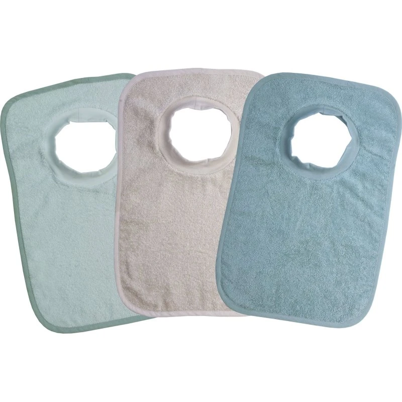 Wörner 3er-Pack Schlupflätzchen aus Bio-Baumwolle, 30x45 cm