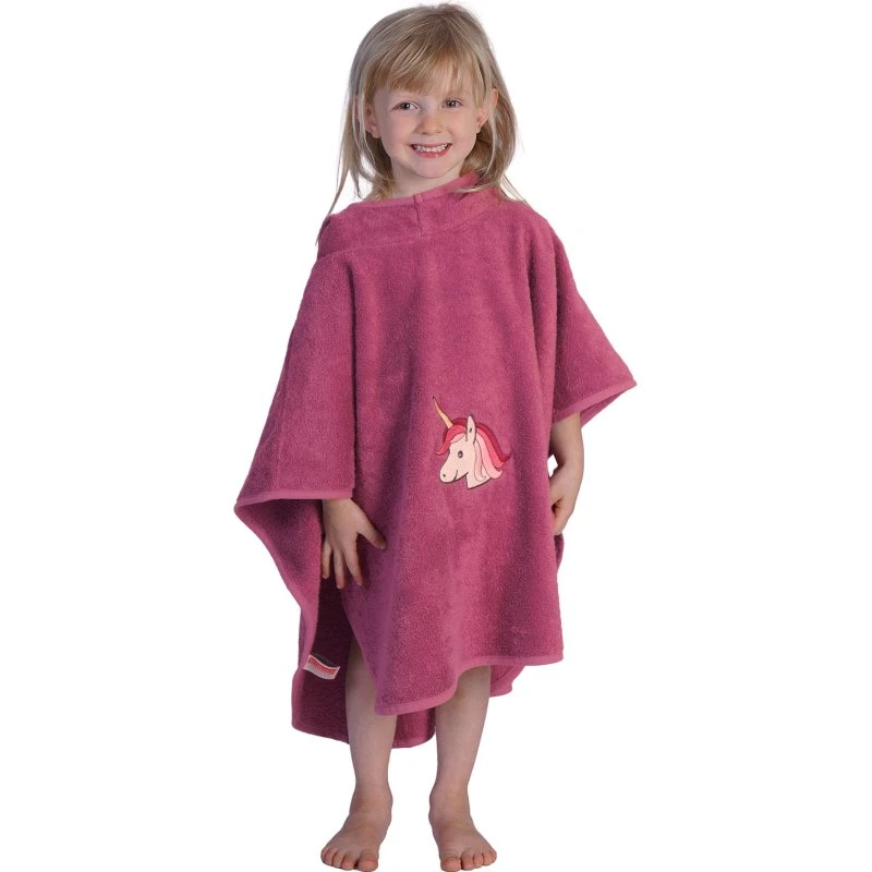Wörner Badeponcho Einhorn in Light Mauve aus 100% Baumwolle