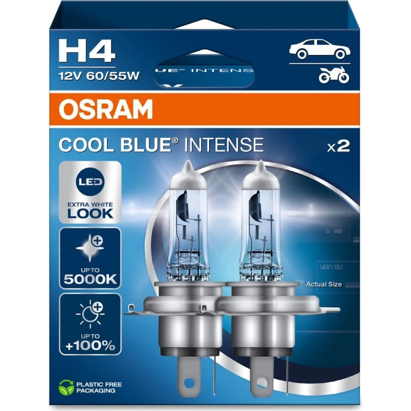 Osram H4 Cool Blue Intense 5000K 60/55W 2er-Pack