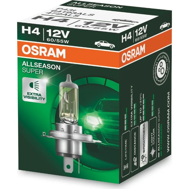 OSRAM AllSeason Super H4 12V 60/55W P43t