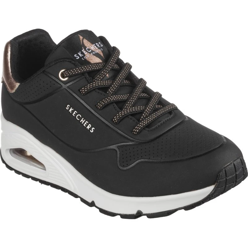 Skechers Uno Shimmer Away Damen Sneaker Schwarz/Gold
