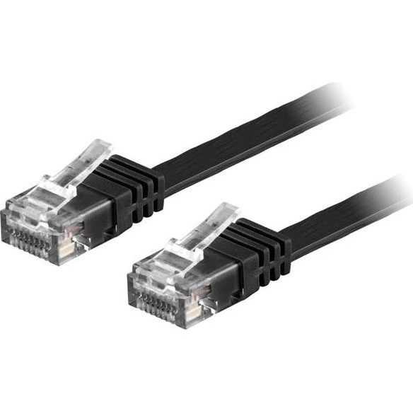 Deltaco Cat6 Flachkabel 2m schwarz vergoldet
