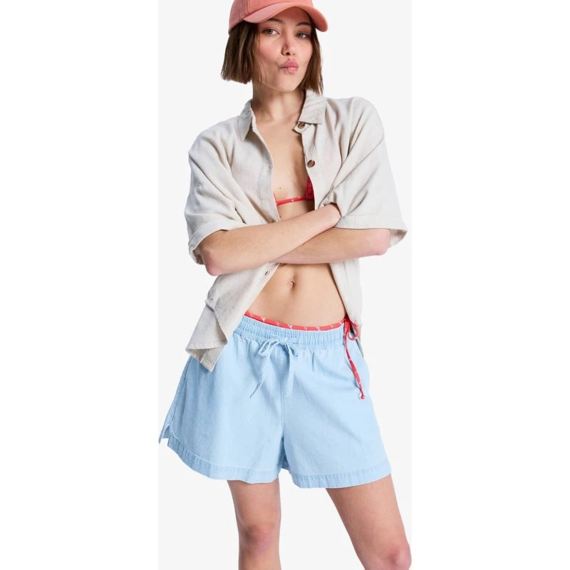 Roxy Damen Shorts Lekeito Break Mid Denim Light Blue