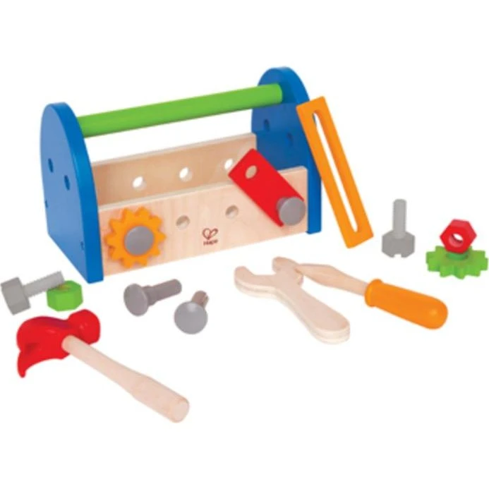 Hape E3001 Werkzeugkasten Holz 14-teilig