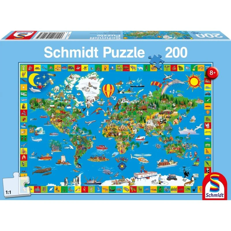 Schmidt Spiele Deine bunte Erde Puzzle, 200 Teile