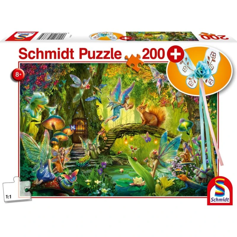 Schmidt Spiele Feen im Wald Puzzle 200 Teile inkl. Feenstab