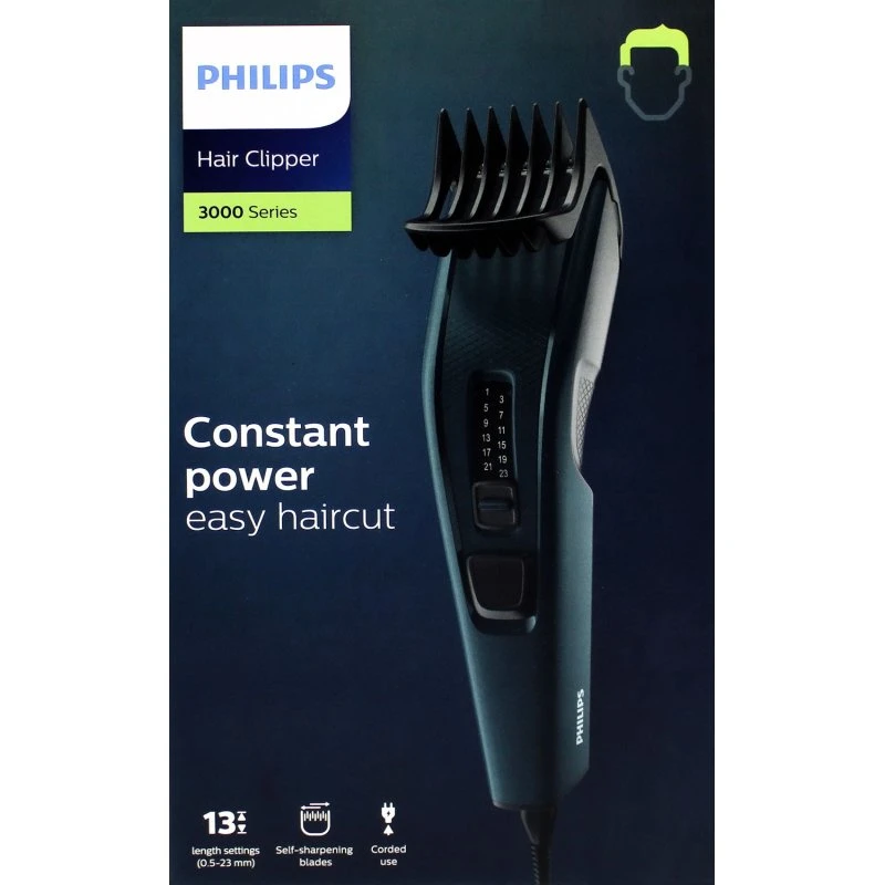 Philips HC3505/15 Series 3000 Haarschneider, Schwarz/Grün