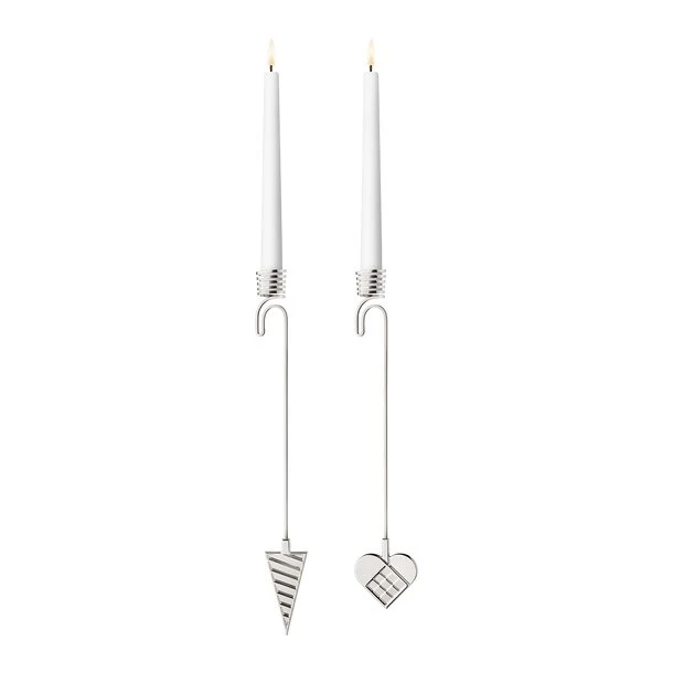 Georg Jensen Kerzenhalter Set 2025 Herz Palladium