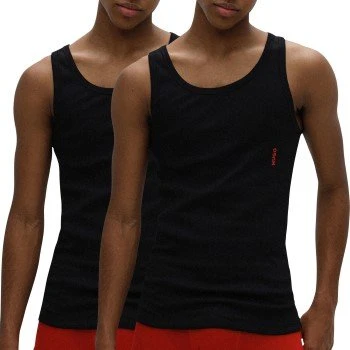 HUGO Twin Tank Top 2er-Pack Schwarz Baumwolle Herren L