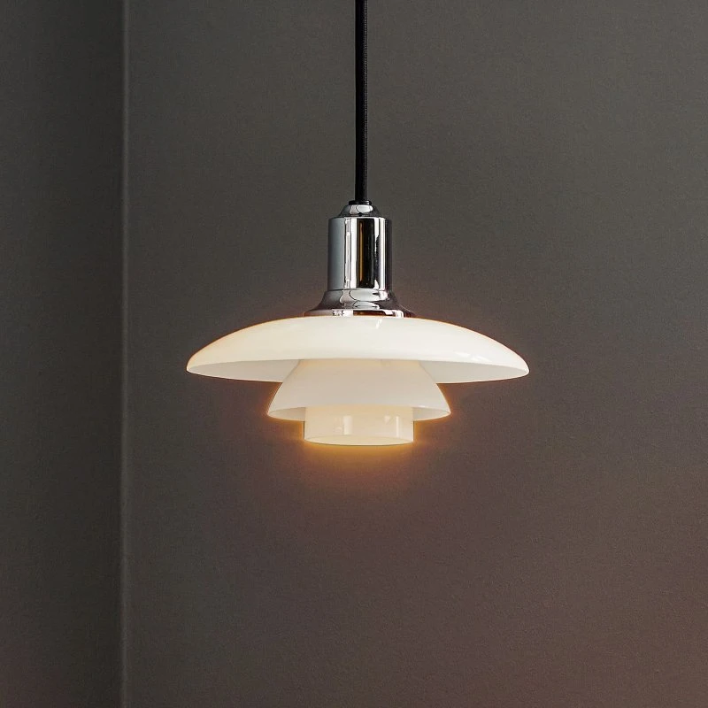 Louis Poulsen PH 2/1 Pendelleuchte, Ø 20 cm, Chrom & Glas