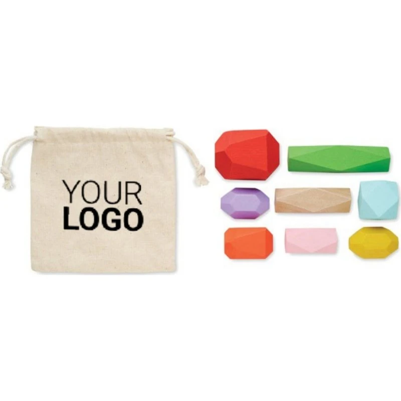 DOLMEN Holzsteine im Beutel 8 Stück