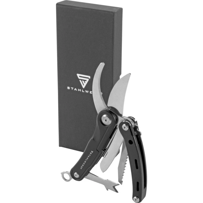 STAHLWERK Multitool 5-in-1 Gartenschere mit Säge & Wurzelstecher