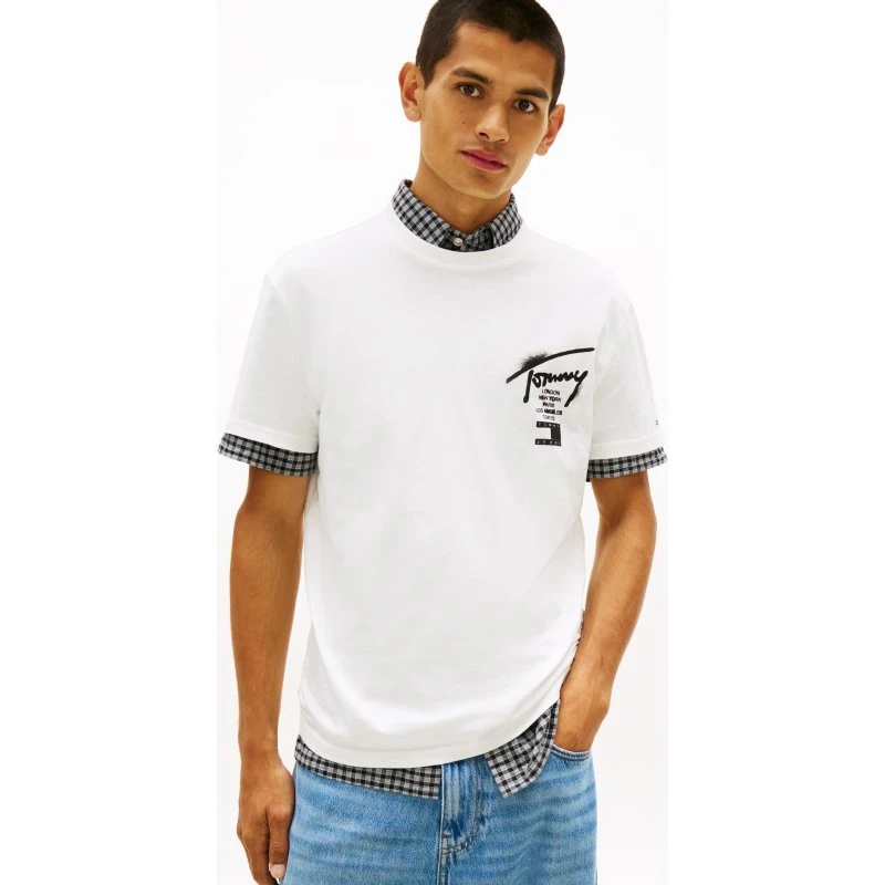 Tommy Jeans City Sign T-Shirt Weiß Regular Fit