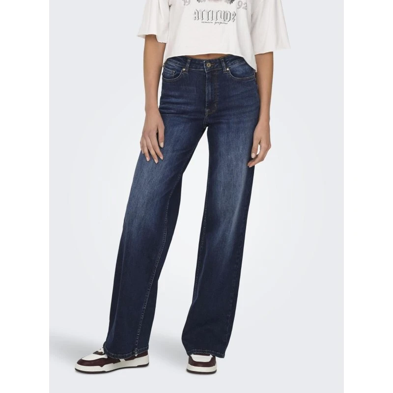 ONLY Madison Wide Leg Jeans Dunkelblau High Waist