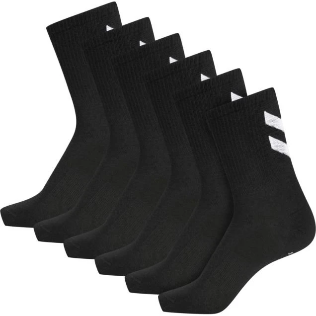 Hummel Chevon Mid-Cut Socken 6er-Pack - Schwarz/Blau, Gr. M