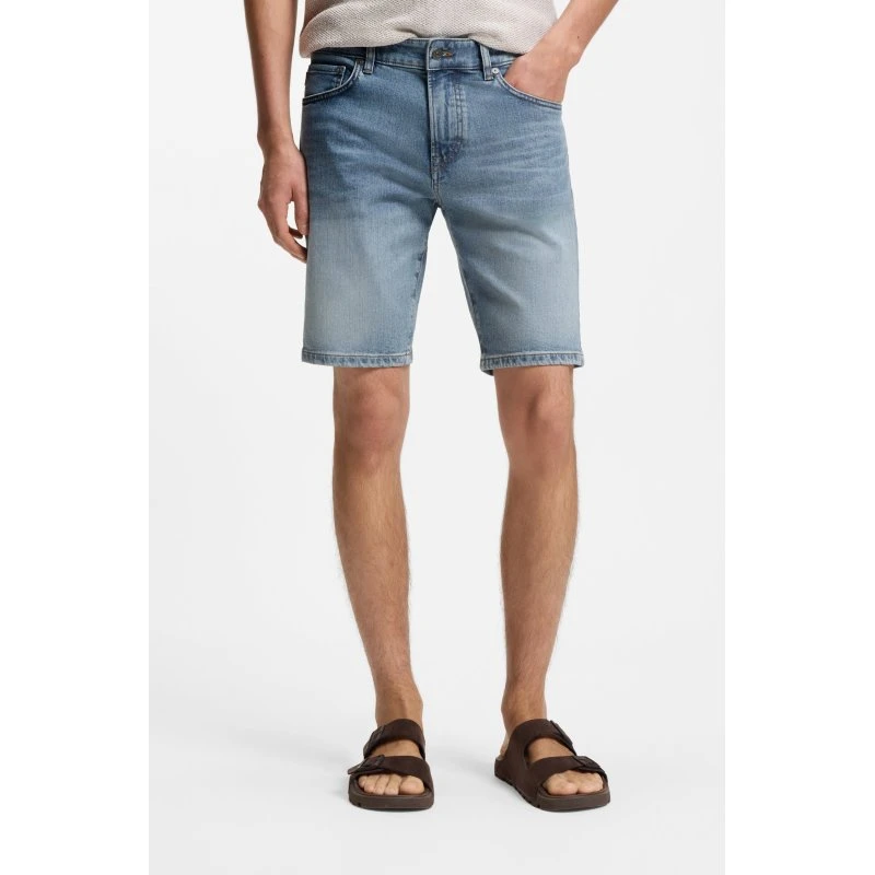 BOSS ORANGE Jeansshorts Maine Regular Fit, Used Washed, Blau