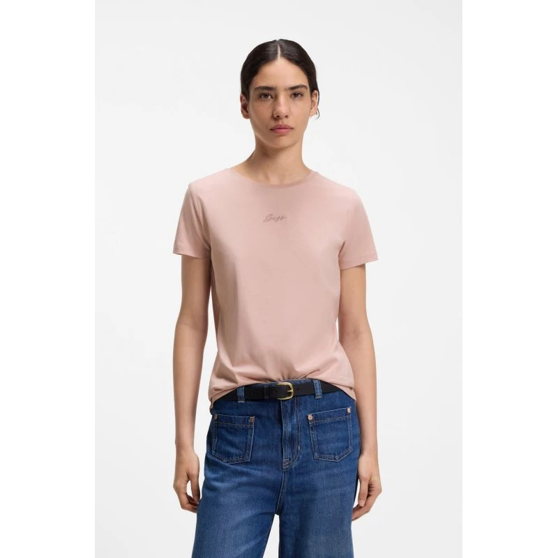 BOSS Damen T-Shirt Elove Rosa Slim Fit