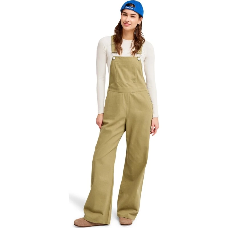 Roxy Trail Blazer Twill Latzhose Damen - Grün Wide Leg